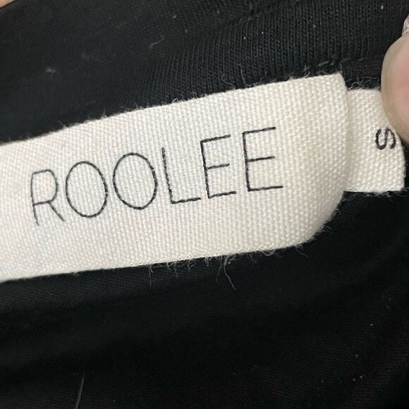 ROOLEE Black Henley tee w/ button snap closures, Lightweight & Airy, Size S - Picture 3 of 7